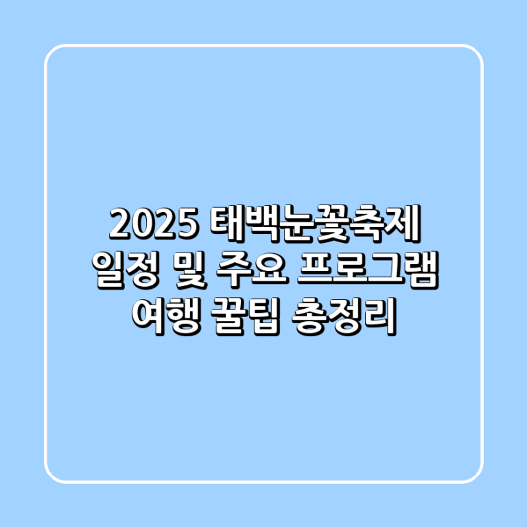 2025 태백눈꽃축제 일정 및 주요 프로그램 여행 꿀팁 총정리
