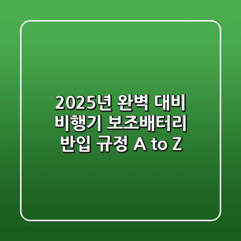 2025년 완벽 대비 비행기 보조배터리 반입 규정 A to Z