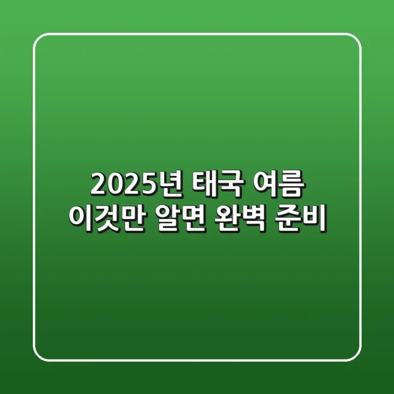 2025년 태국 여름, 이것만 알면 완벽 준비!☀️