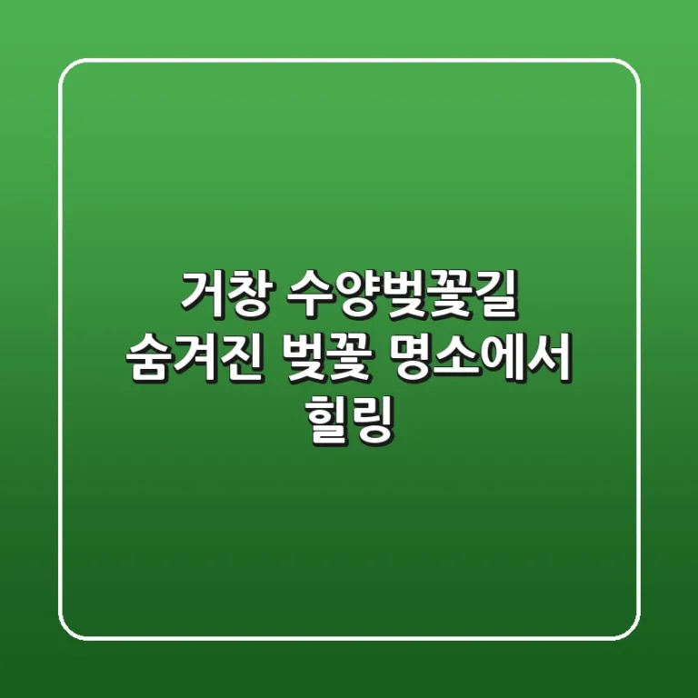 거창 수양벚꽃길: 숨겨진 벚꽃 명소에서 힐링🌸