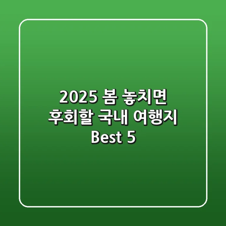 2025 봄, 놓치면 후회할 국내 여행지 Best 5! 🌸