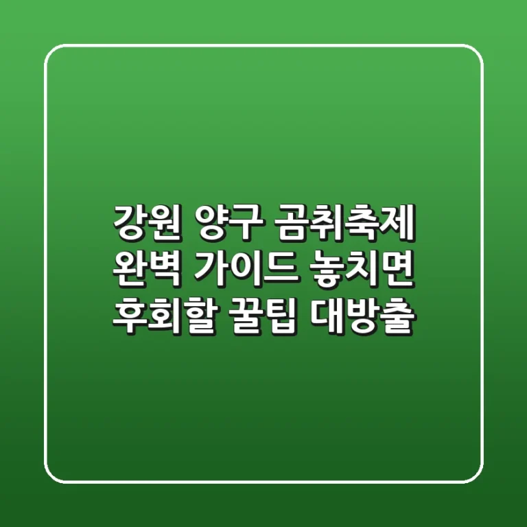 강원 양구 곰취축제 완벽 가이드: 놓치면 후회할 꿀팁 대방출!