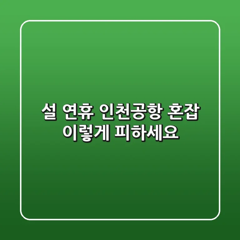 설 연휴 인천공항 혼잡, 이렇게 피하세요!