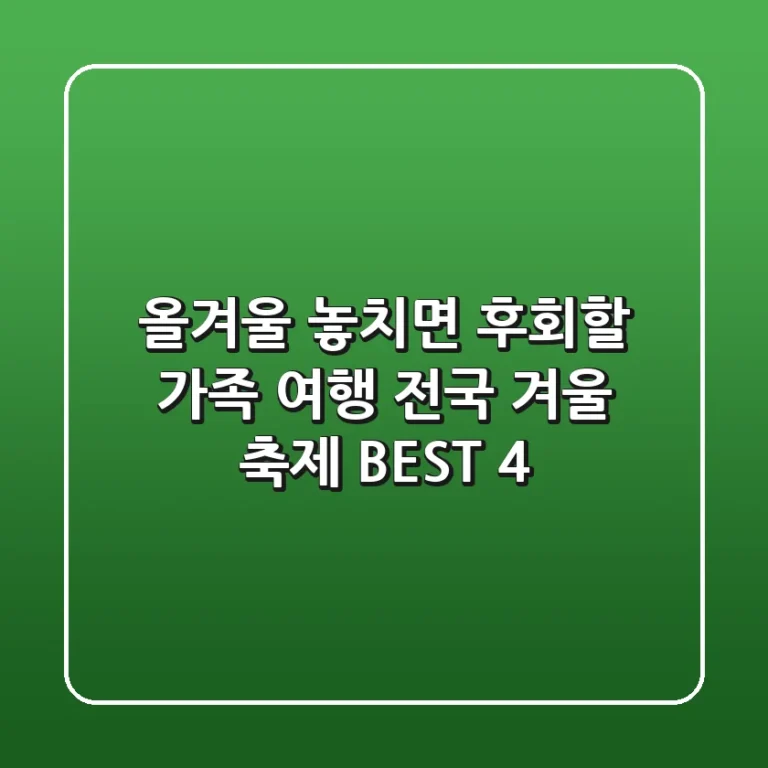 올겨울 놓치면 후회할 가족 여행! 전국 겨울 축제 BEST 4