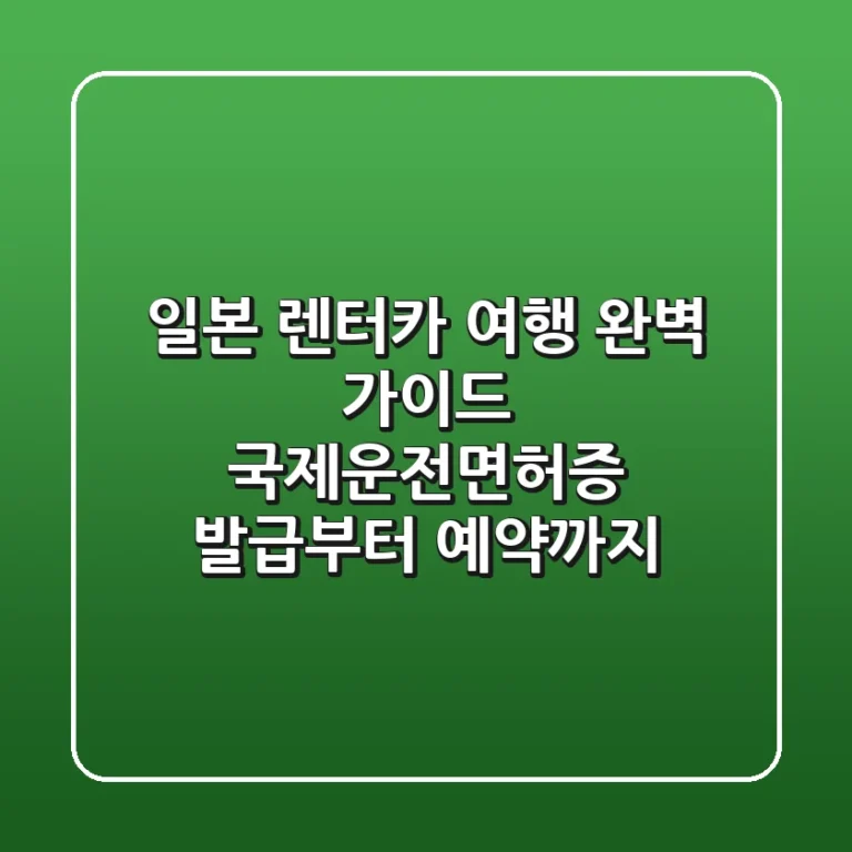 일본 렌터카 여행 완벽 가이드: 국제운전면허증 발급부터 예약까지!