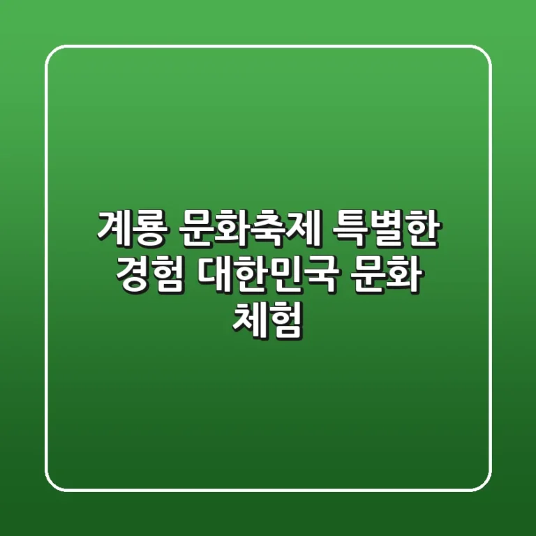 계룡 軍 문화축제: 특별한 경험 | 대한민국 軍 문화 체험