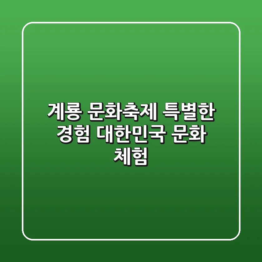 계룡 軍 문화축제: 특별한 경험 | 대한민국 軍 문화 체험