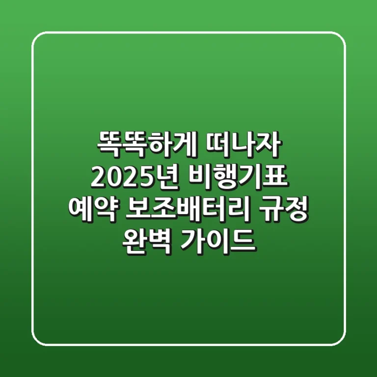 똑똑하게 떠나자! 2025년 비행기표 예약 & 보조배터리 규정 완벽 가이드