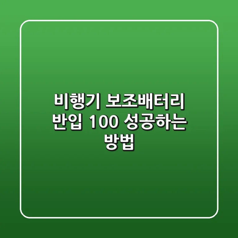 비행기 보조배터리 반입, 100% 성공하는 방법!