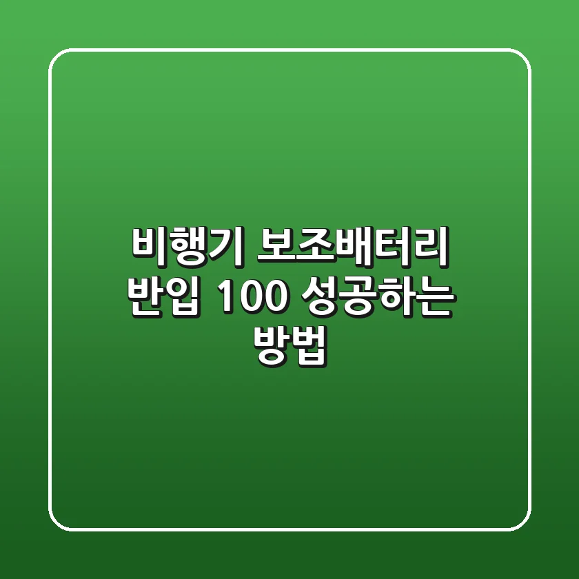 비행기 보조배터리 반입, 100% 성공하는 방법!