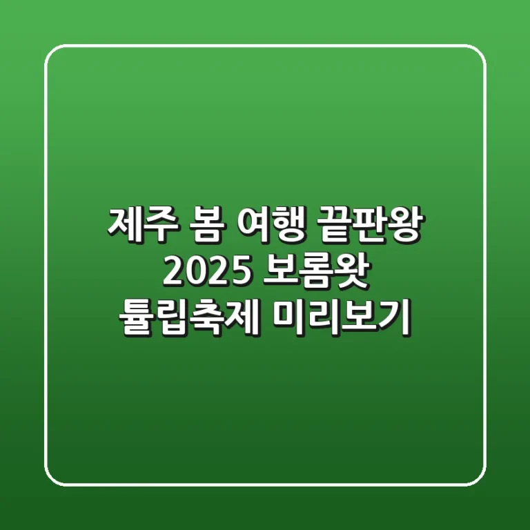 제주 봄 여행 끝판왕! 2025 보롬왓 튤립축제 미리보기