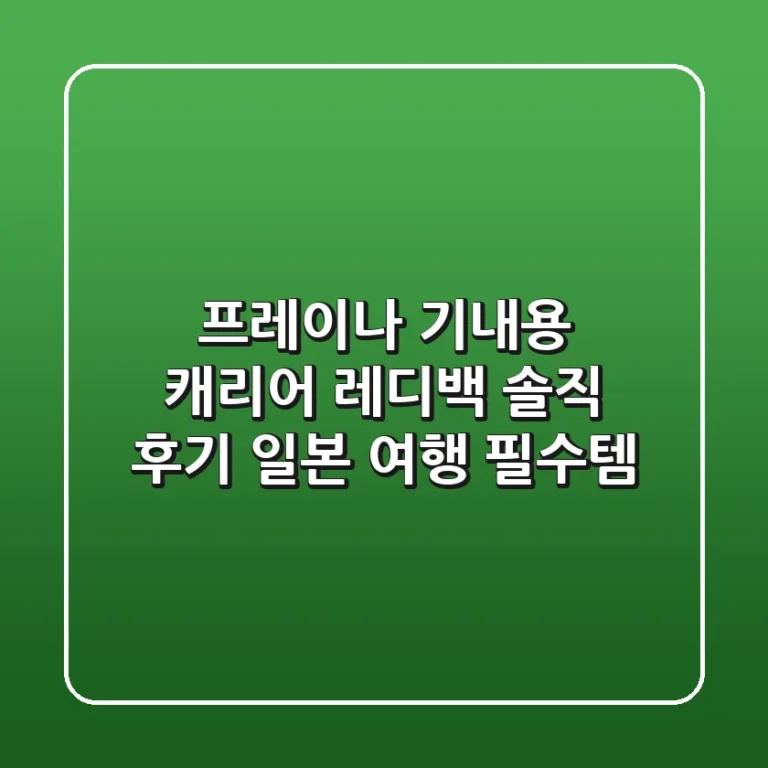 프레이나 기내용 캐리어 & 레디백 솔직 후기: 일본 여행 필수템! ✨