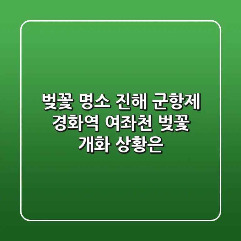 벚꽃 명소, 진해 군항제 경화역 & 여좌천! 벚꽃 개화 상황은?