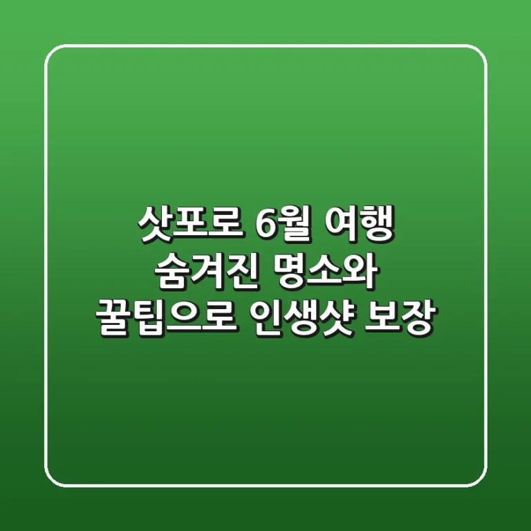 삿포로 6월 여행, 숨겨진 명소와 꿀팁으로 인생샷 보장!