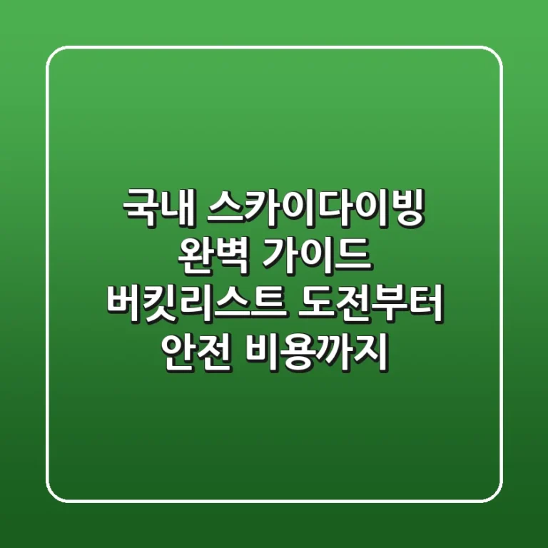 국내 스카이다이빙 완벽 가이드: 버킷리스트 도전부터 안전, 비용까지!