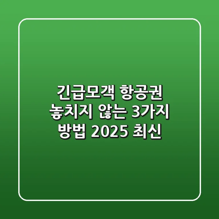 긴급모객 항공권 놓치지 않는 3가지 방법🚀 (2025 최신)