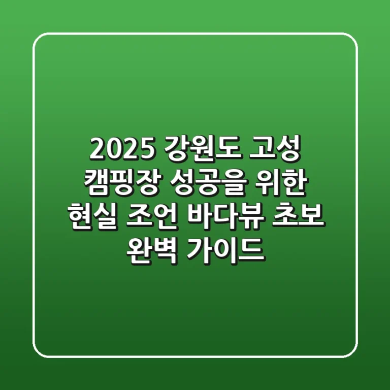 2025 강원도 고성 캠핑장, 성공을 위한 현실 조언 (바다뷰, 초보 완벽 가이드)