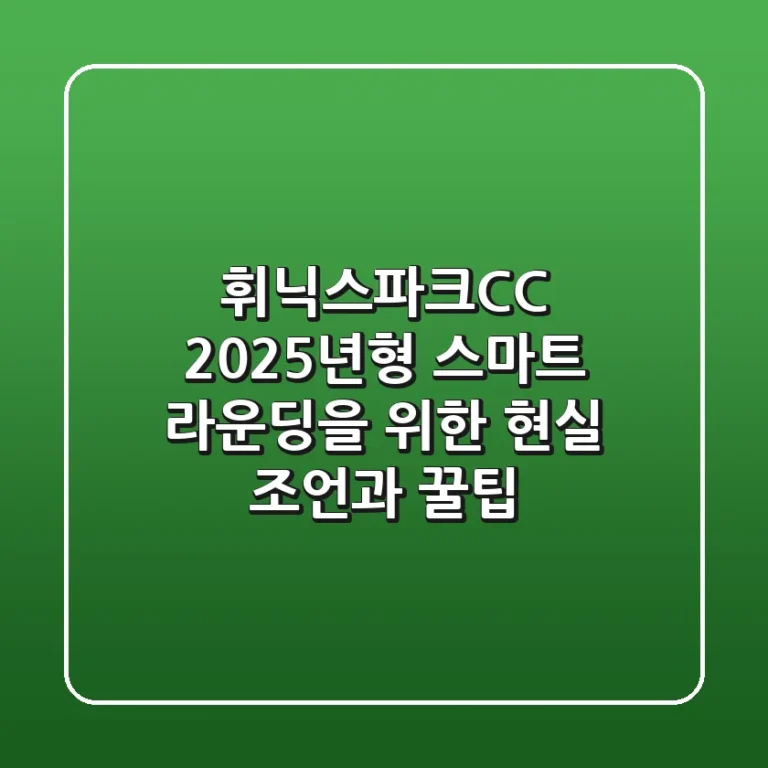 휘닉스파크CC: 2025년형 스마트 라운딩을 위한 현실 조언과 꿀팁