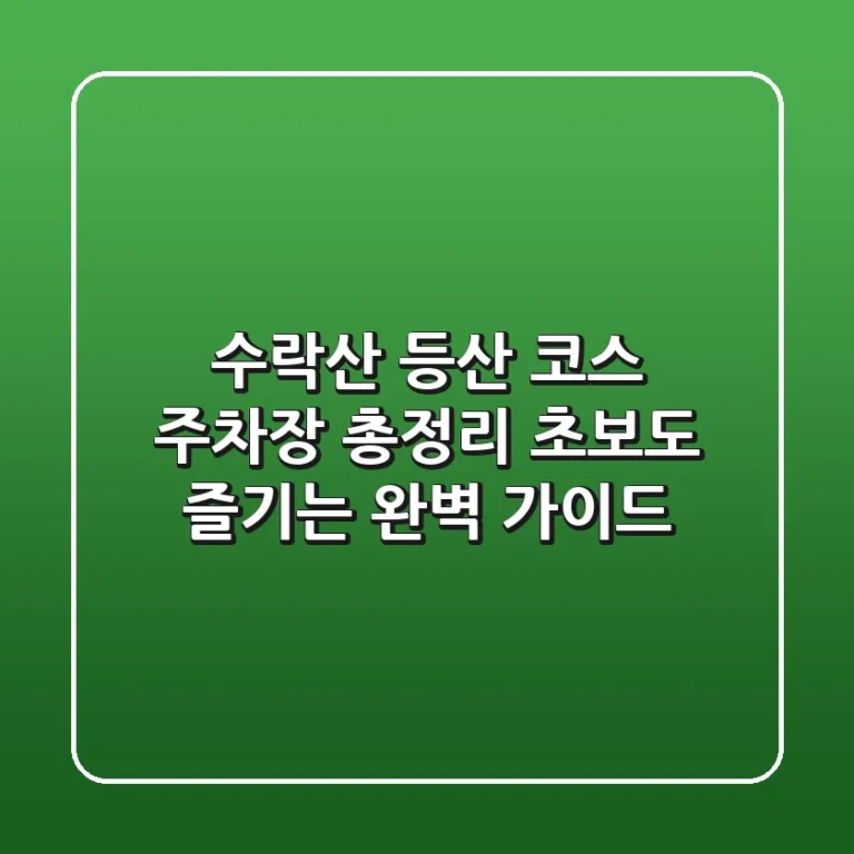 수락산 등산 코스 주차장 총정리: 초보도 즐기는 완벽 가이드