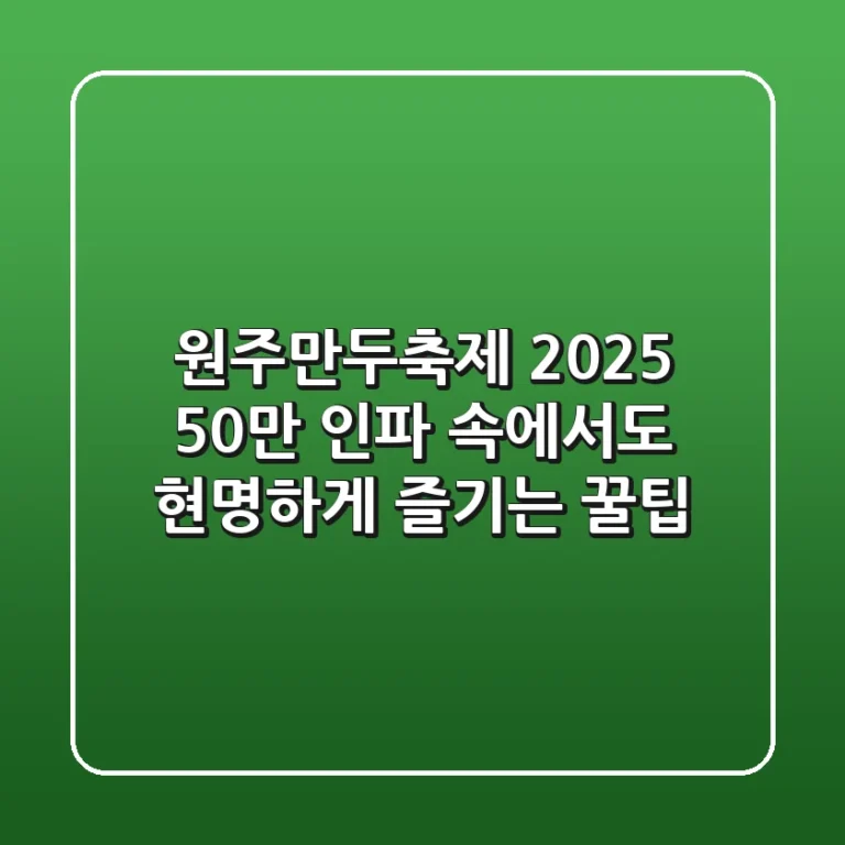 원주만두축제 2025, 50만 인파 속에서도 현명하게 즐기는 꿀팁