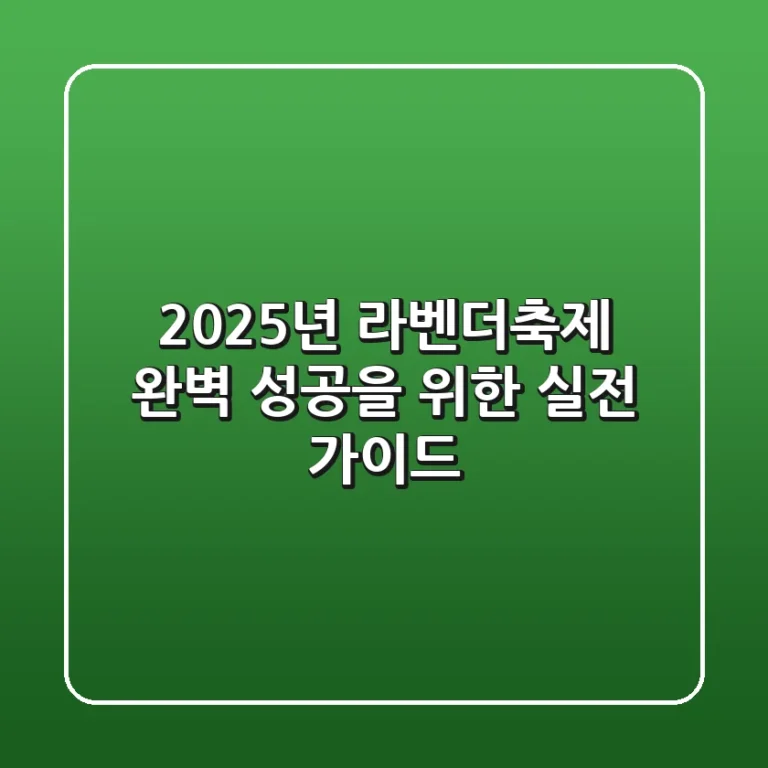 2025년 라벤더축제, 완벽 성공을 위한 실전 가이드