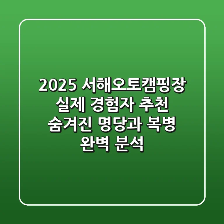 2025 서해오토캠핑장: 실제 경험자 추천! 숨겨진 명당과 복병 완벽 분석