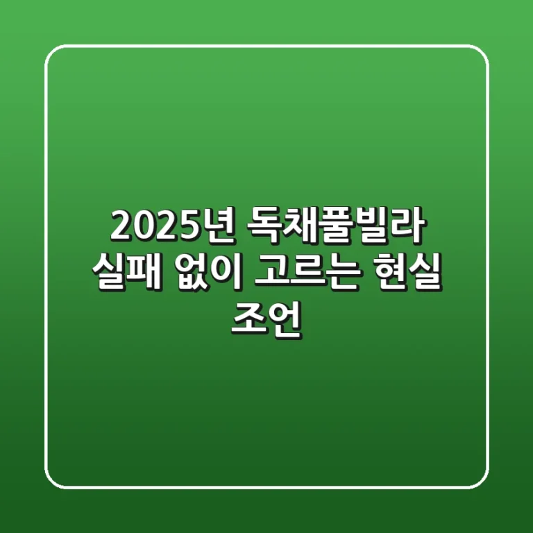 2025년 독채풀빌라, 실패 없이 고르는 현실 조언