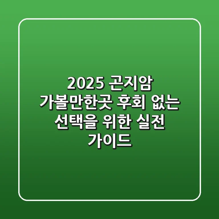 2025 곤지암 가볼만한곳: 후회 없는 선택을 위한 실전 가이드
