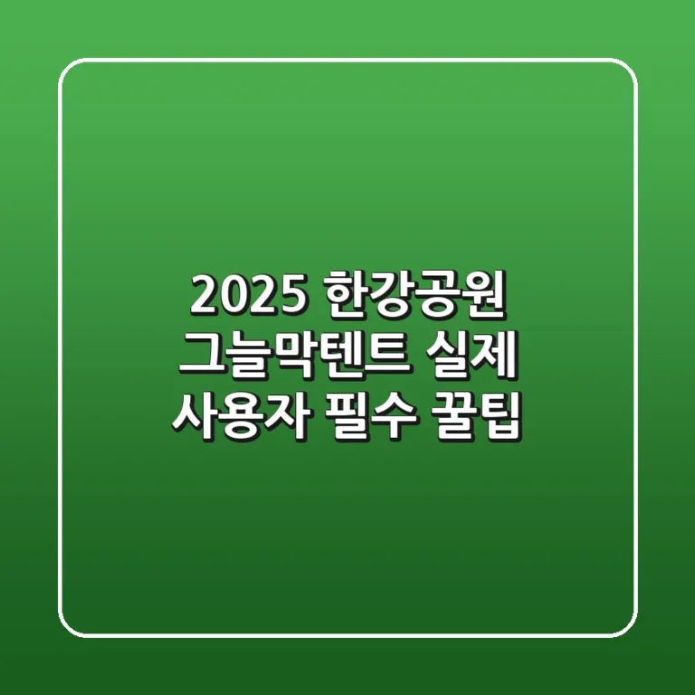 2025 한강공원 그늘막텐트, 실제 사용자 필수 꿀팁