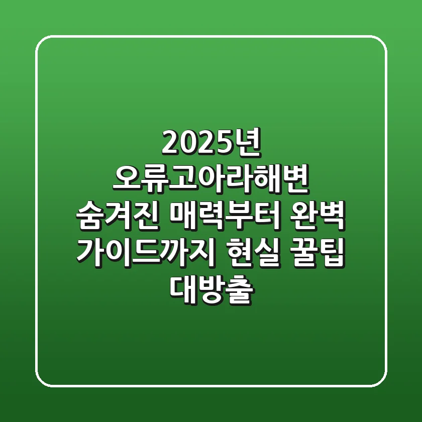 2025년 오류고아라해변: 숨겨진 매력부터 완벽 가이드까지, 현실 꿀팁 대방출!