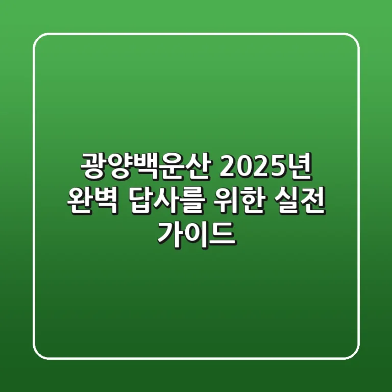광양백운산, 2025년 완벽 답사를 위한 실전 가이드