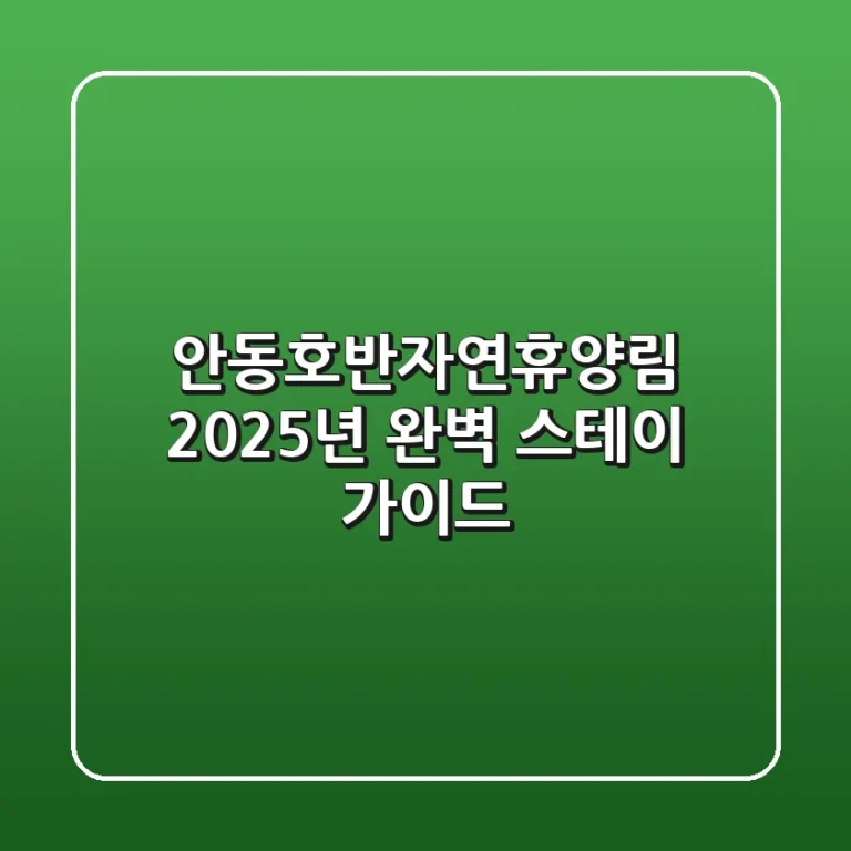 안동호반자연휴양림, 2025년 완벽 스테이 가이드