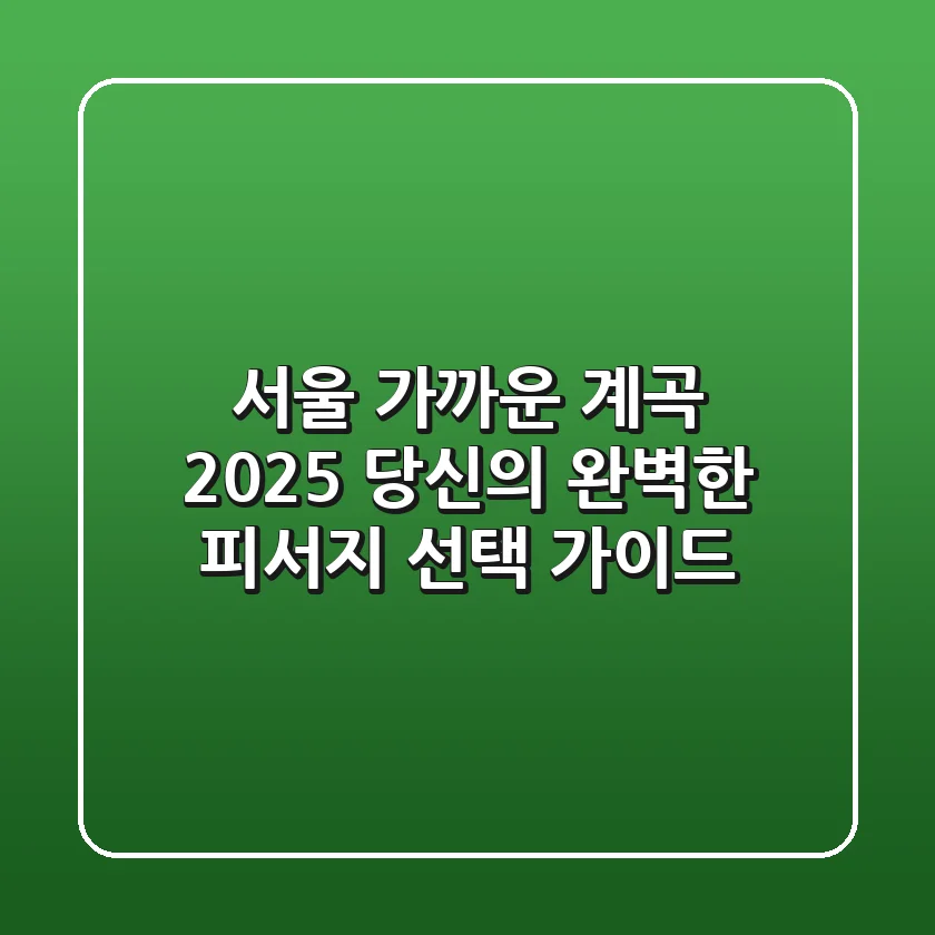 서울 가까운 계곡, 2025 당신의 완벽한 피서지 선택 가이드