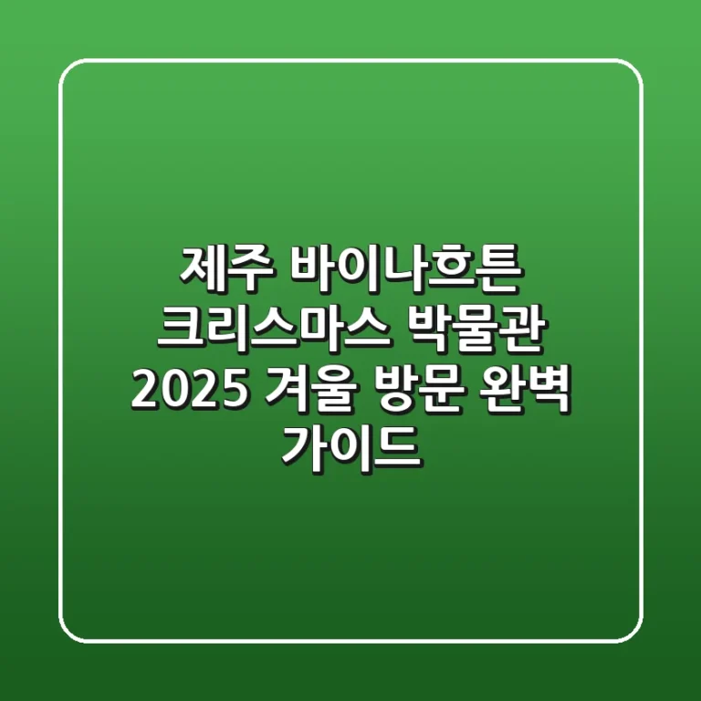 제주 바이나흐튼 크리스마스 박물관, 2025 겨울 방문 완벽 가이드