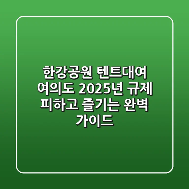 한강공원 텐트대여 여의도, 2025년 규제 피하고 즐기는 완벽 가이드