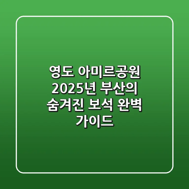 영도 아미르공원, 2025년 부산의 숨겨진 보석 완벽 가이드
