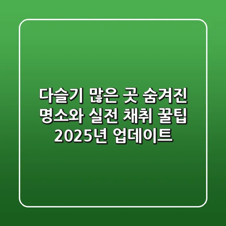 다슬기 많은 곳? 숨겨진 명소와 실전 채취 꿀팁 (2025년 업데이트)