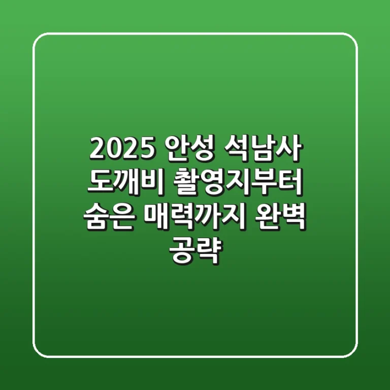 2025 안성 석남사: 도깨비 촬영지부터 숨은 매력까지 완벽 공략