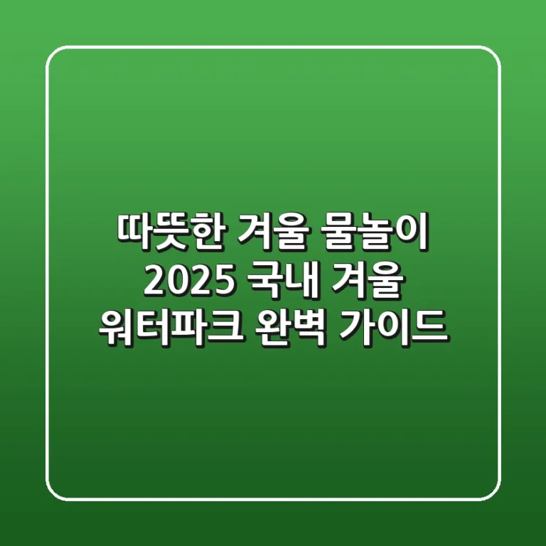따뜻한 겨울 물놀이: 2025 국내 겨울 워터파크 완벽 가이드