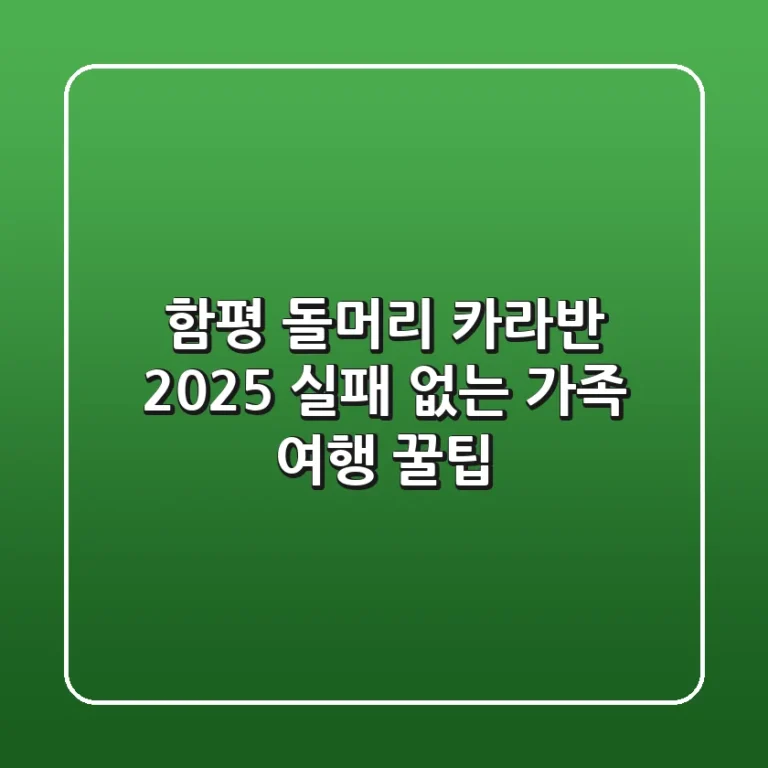 함평 돌머리 카라반 2025, 실패 없는 가족 여행 꿀팁