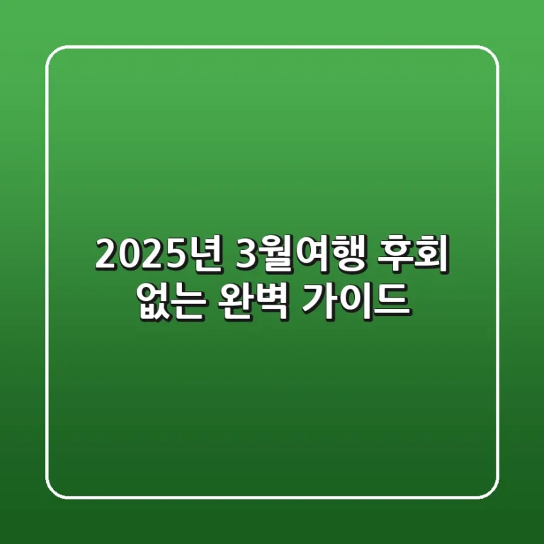 2025년 3월여행, 후회 없는 완벽 가이드
