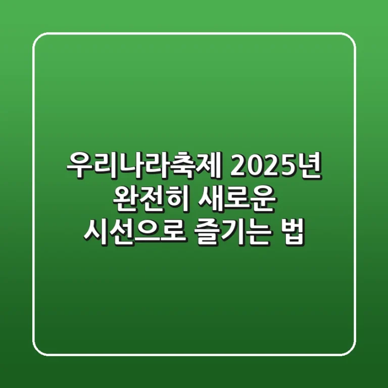 우리나라축제, 2025년 완전히 새로운 시선으로 즐기는 법