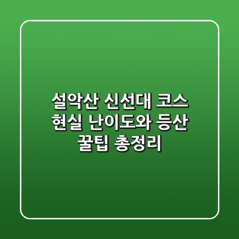 설악산 신선대 코스, 현실 난이도와 등산 꿀팁 총정리