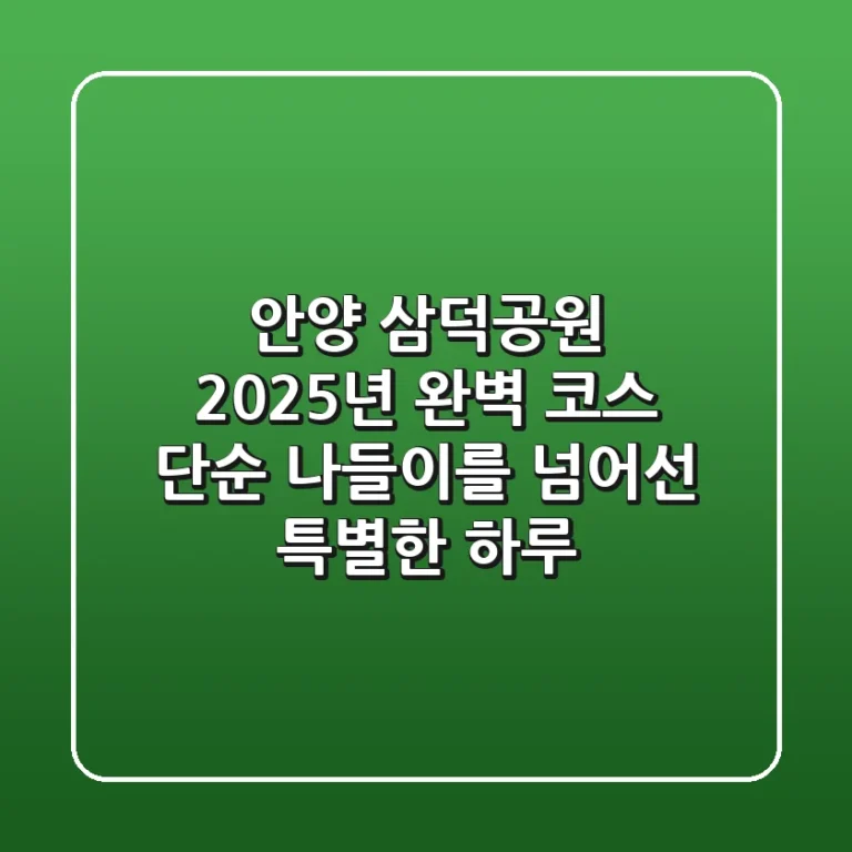 안양 삼덕공원, 2025년 완벽 코스: 단순 나들이를 넘어선 특별한 하루