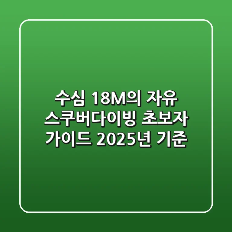수심 18M의 자유, 스쿠버다이빙 초보자 가이드 (2025년 기준)