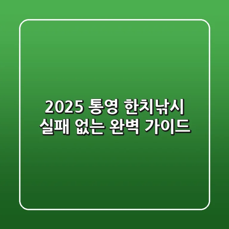 2025 통영 한치낚시, 실패 없는 완벽 가이드