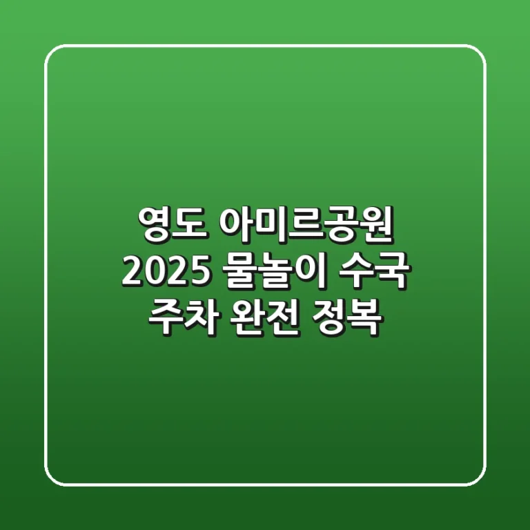 영도 아미르공원 2025: 물놀이, 수국, 주차 완전 정복!
