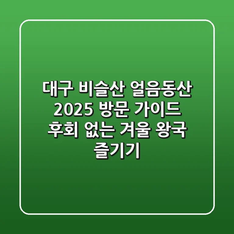 대구 비슬산 얼음동산 2025 방문 가이드: 후회 없는 겨울 왕국 즐기기