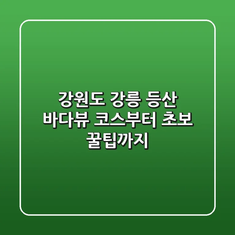 강원도 강릉 등산, 바다뷰 코스부터 초보 꿀팁까지!