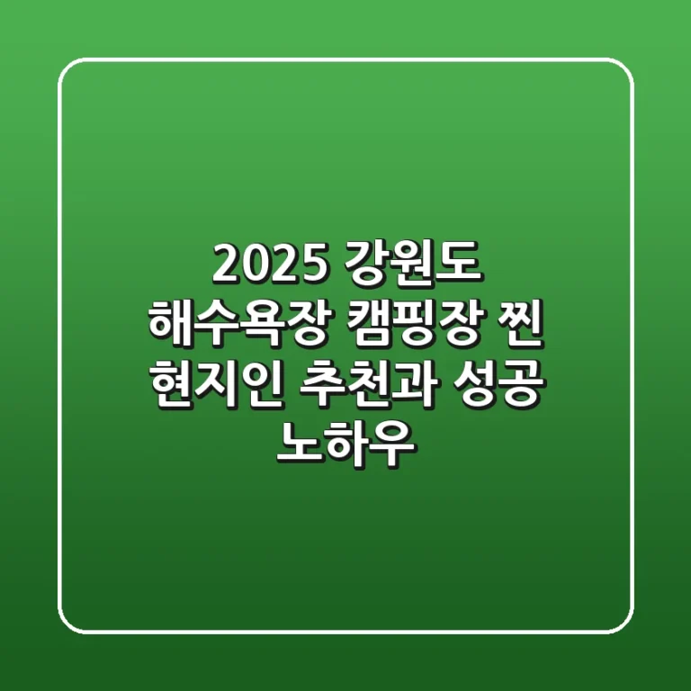 2025 강원도 해수욕장 캠핑장, '찐' 현지인 추천과 성공 노하우